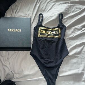 Versace  One Piece in Black with Gold Logo